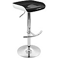 Shiny Chrome Adjustable Black Barstool