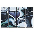 Hand-painted 'Swirling Smoke' 4-piece Art Set