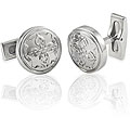 Stainless Steel Textured Circle Cuff Links