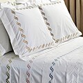 Scroll Embroidery 300 Thread Count Cotton Duvet Cover Set