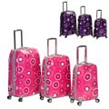 Rockland Vision Pink Cirles Light Weight 3-piece Hardside Spinner Luggage Set