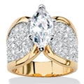Ultimate CZ 14k Gold Overlay Cubic Zirconia Pave Ring