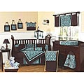 Brown and Turquoise 9-piece Crib Bedding Set