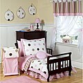 Pink/ Brown Modern Polka Dot 5-piece Toddler Girl's Bedding Set