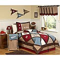 JoJo Designs Brown/ Blue 4-piece Twin-size Comforter Set