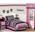JoJo Designs Pink/ Black 4-piece Twin-size Comforter Set