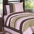JoJo Designs Pink/ Brown 4-piece Twin-size Comforter Set