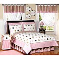 JoJo Designs Girl's Pink/ Brown Polka Dot 3-piece Full/ Queen-size Quilt Set