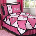 JoJo Designs Soccer Girl Pink 3-piece Girl's Full/ Queen-size Bedding Set