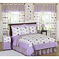 Purple and Brown Polka Dot 4-piece Girl's Twin-size Bedding Set