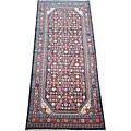 Details on rugs Hamadan Persian Hand-knotted Hamadan Blue/ Red Wool Rug (3'8 x 9'3)