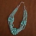 Turquoise and Shell Heishi 5-strand Necklace (Native American)