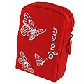 More On Sony Digital Cameras rooCase Red Butterfly Nylon Carrying Case for Sony Digital Camera