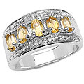 Sterling Silver Citrine and White Topaz Ring