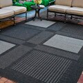 Indoor/ Outdoor Lakeview Black/ Sand Rug (9'2 x 12'6)