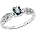 Sterling Silver Blue Sapphire and White Topaz Ring