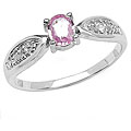 Sterling Silver Pink Sapphire and White Topaz Ring