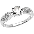 Sterling Silver White Sapphire and White Topaz Ring