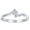 Sterling Silver 1/4ct TDW Diamond Solitaire Ring (H-I, I2-I3)