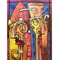 'Abstract Faces' Original Canvas Painting (Cuba)
