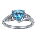 10k Gold Blue Topaz and 1/10ct TDW Diamond Ring (G-H, I1-I2)
