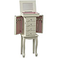 Traditional Style White Jewelry Armoire Chest