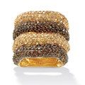 Neno Buscotti Gold over Silver Brown and Yellow Cubic Zirconia Ring