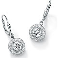 Ultimate CZ Sterling Silver Cubic Zirconia Medallion Dangle Earrings
