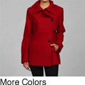 DKNY Women's Asymmetrical Wool Blend Peacoat