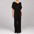 Grace Elements Women's Flutter-sleeve Cowlneck Jumpsuit