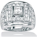 Ultimate CZ Sterling Silver Men's Clear Cubic Zirconia Ring