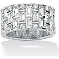 Ultimate CZ Gold over Silver Cubic Zirconia Eternity Ring