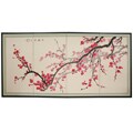 Silk and Wood 36-inch Plum Blossom Wall Hanging (China)