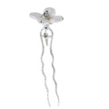 Tacori Bridal Evening Sterling Silver Akoya Pearl and Crystal Bridal Hairpin (12 mm)