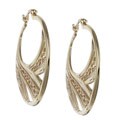Caribe Gold 14k Gold over Sterling Silver La Jolla Hoop Earrings