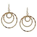 Caribe Gold 14k Gold over Sterling Silver Hammered Drop Earrings