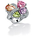 Lillith Star Sterling Silver Multi-colored Cubic Zirconia Ring