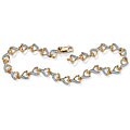 10k Gold Diamond Accent Heart Link Bracelet