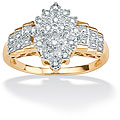 18k Gold over Silver 1/10ct TDW Diamond Cut-out Ring (G-H, I2-I3)
