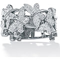 Platinum over Silver Diamond Accent Butterfly Ring