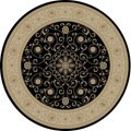 Kingston Black and Ivory Oriental Rug (7'10 Round)