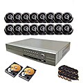 DVR Web-ready Security System with 16 CCD Dome Cameras and 1TB Hard Drive