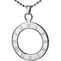 Stainless Steel Roman Numeral Circle Necklace
