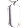Stainless Steel Gold Overlay Dog Tag Necklace