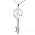 Stainless Steel Peace Sign Key Necklace