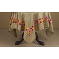 Square Embroidered Olive Tablecloth