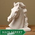 White Bonded Marble Voukefalas Horse Head Statue