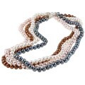 Sterling Silver Four-Piece Freshwater Pearl Necklace Set (6-7 mm)