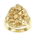 Caribe Gold 14k Gold over Sterling Silver Nugget Ring