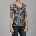 Sweet Pea Women's Long-leeved Drape Front Top